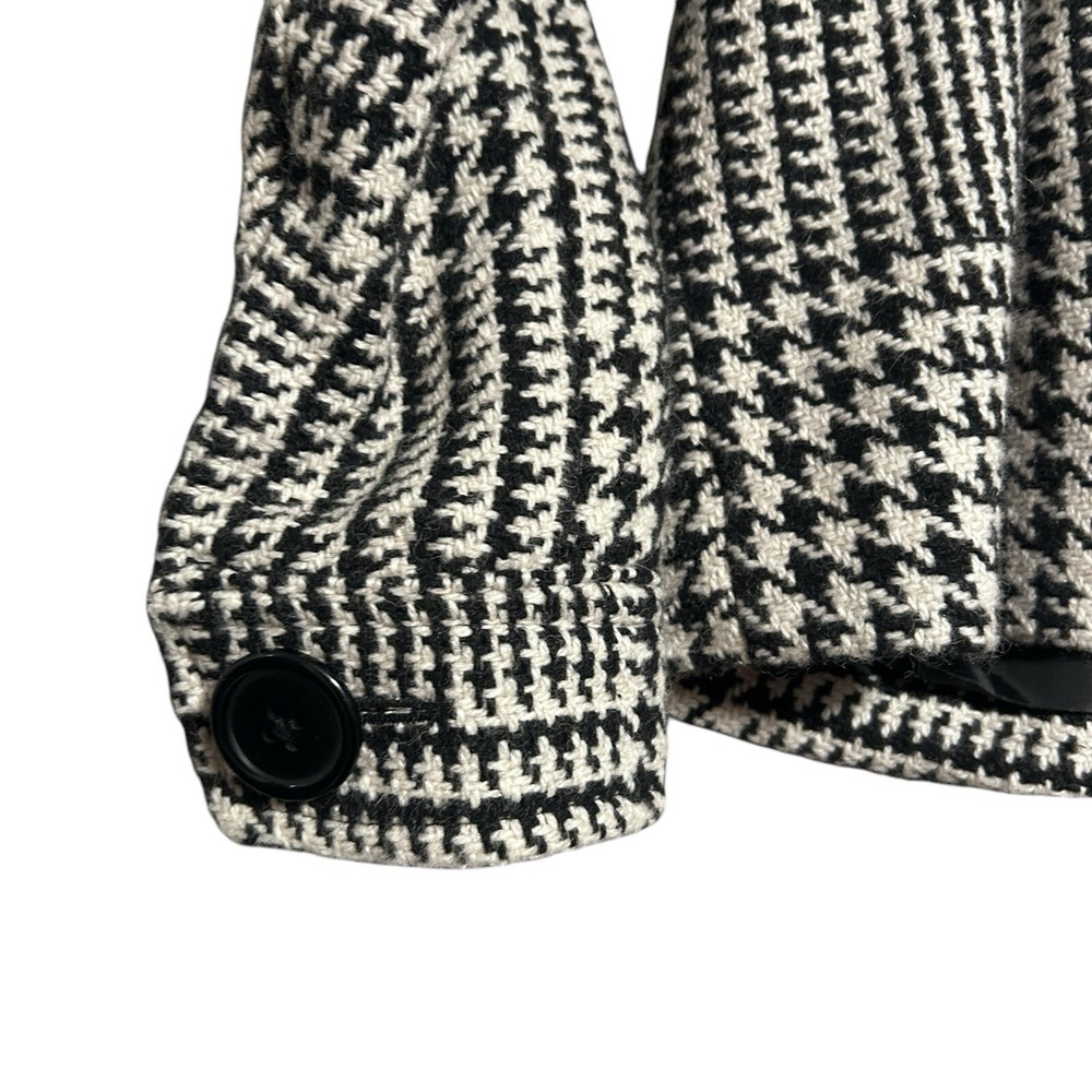 Nick &‎ Mo Black White Houndstooth Peacoat Jacket Women's Medium Double Breasted - Picture 12 of 16